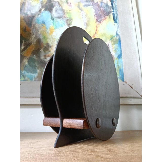 Black Modernist Magazine Rack, 1920s For Sale - Image 8 of 11