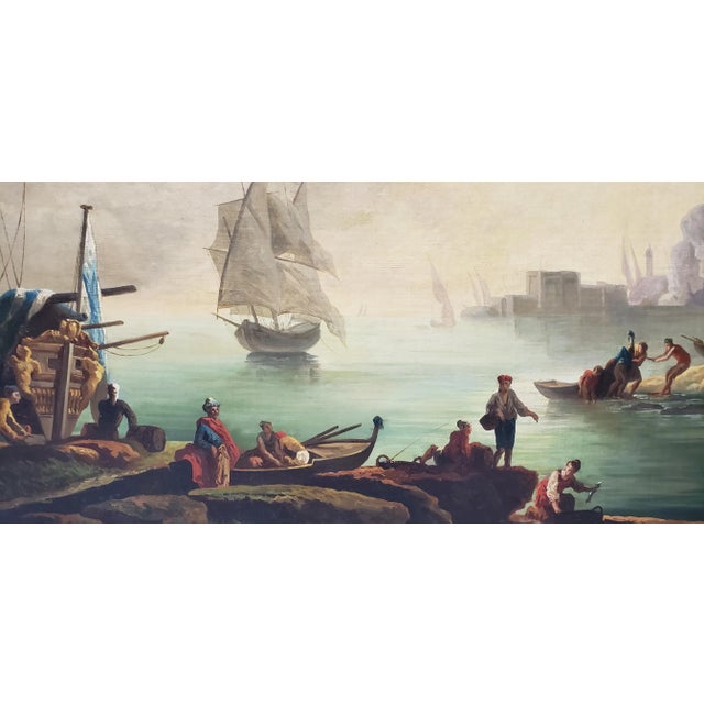 Splendid Italian School "Port Side" Oil Painting Early to Mid 19th Century For Sale In San Francisco - Image 6 of 11