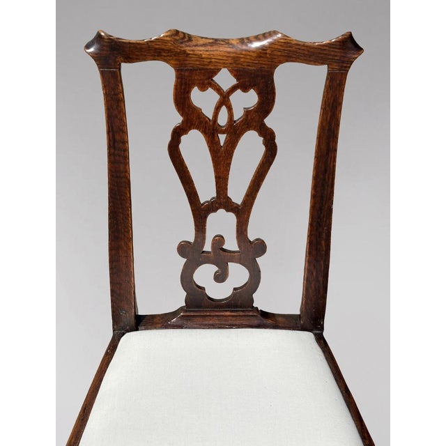 Brown Antique George III Chippendale Side Chairs in Oak, 1780, Set of 2 For Sale - Image 8 of 10
