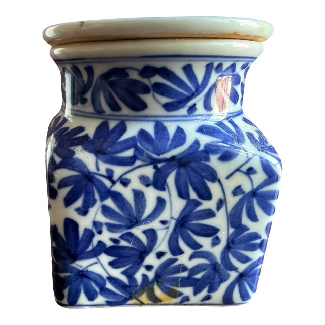 Blue and White Ink Pot From Thailand For Sale
