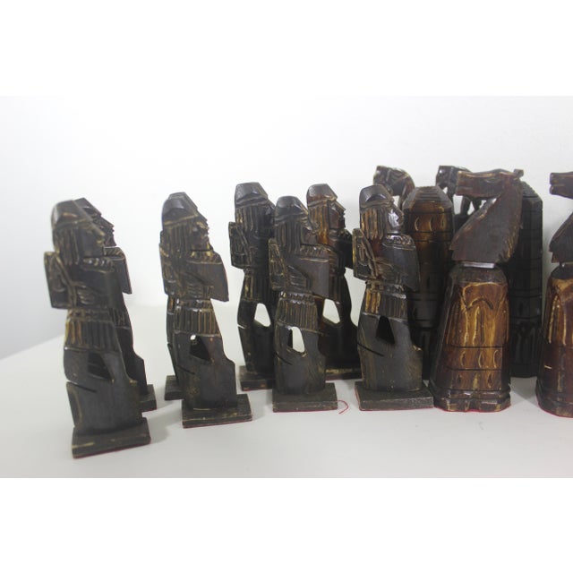 Late 20th Century Full Set Vintage Carved Camel Bone Chess Pieces Egyptian For Sale - Image 5 of 17