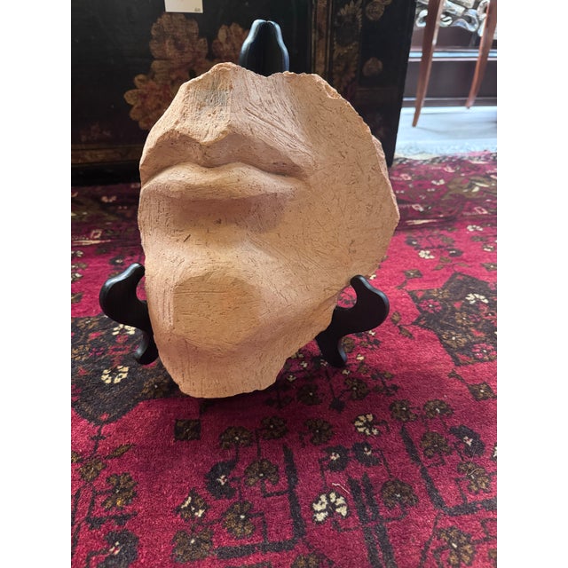 1980s 1980s Darryl Starr Half Face Clay Sculpture | Contemporary Ceramic Wall Sculpture [Pb] For Sale - Image 5 of 8