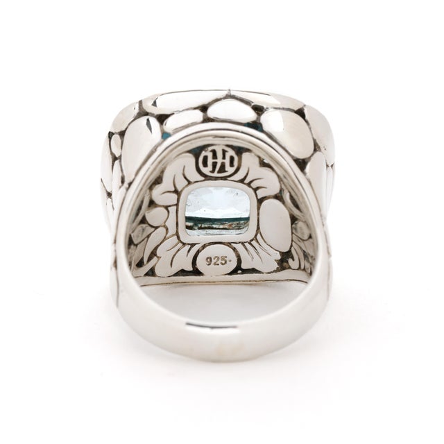 Early 21st Century Jh Kali Collection Blue Topaz Statement Ring, Sterling Silver, Ring Size 6 For Sale - Image 5 of 6