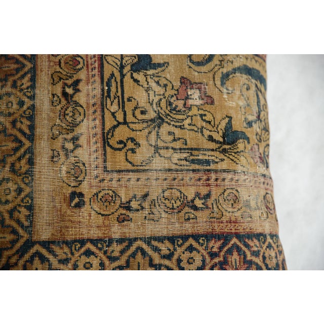 2020s Antique Kerman Rug Fragment Pillow For Sale - Image 5 of 5
