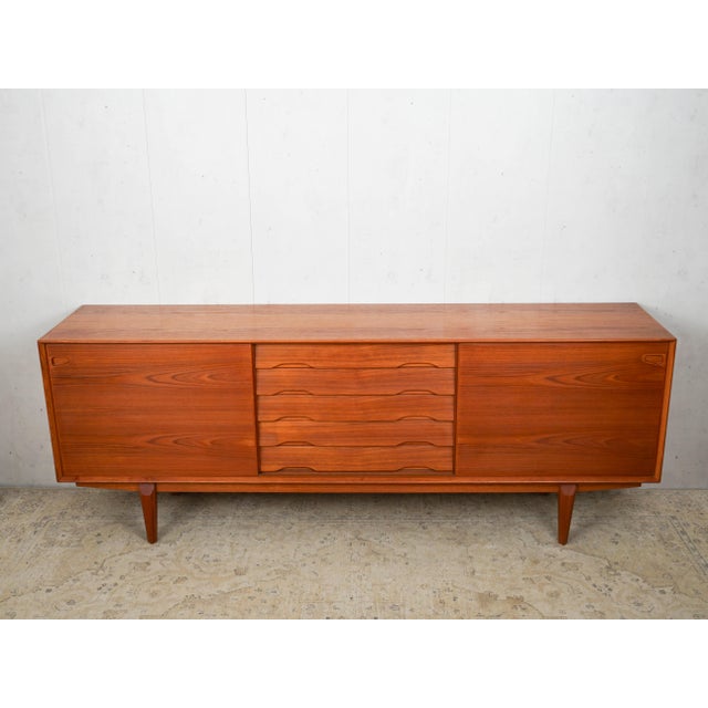 Wood Mid-Century Danish Teak Sideboard by Henry Rosengren Hansen for Skovby, 1960s For Sale - Image 7 of 13