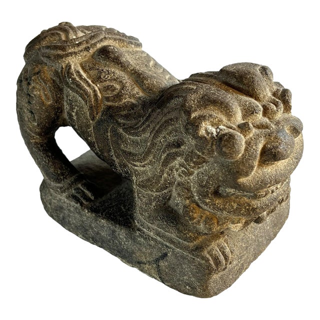 Antique Stone Lion Paper Weight For Sale