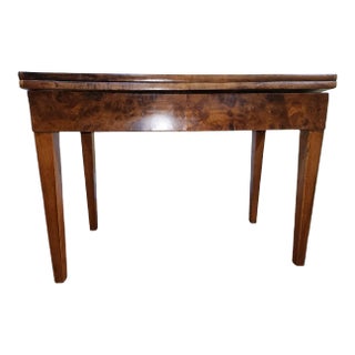 19th Century Biedermeier Walnut Flip Top Tea Table For Sale