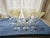 10 Dorothy Thorpe mid-century modern, vintage V-shaped, yellow satin, martini cocktail glasses.