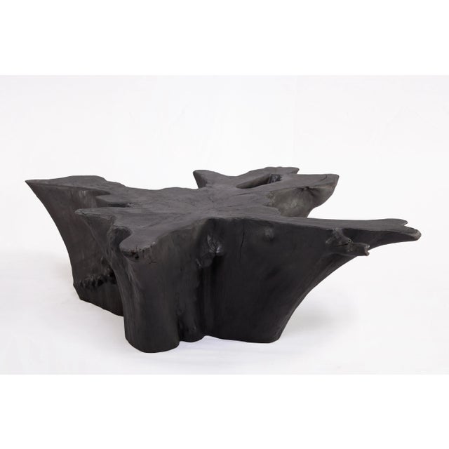 2020s Black Burnt Organic Teak Root Coffee Table 84 For Sale - Image 5 of 7