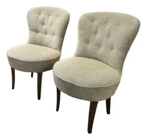 Pair of Armless Slipper Lounge Side Chairs
