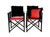 Mid-Century Modern Vintage 1980s Pair of (2) Danish Folding Armchairs / Directors Chairs Set by Hyllinge Møbler - Red Flame Velvet & Black Faux Fur Upholstery For Sale - Image 3 of 18