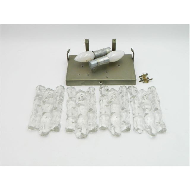 Vintage Sierra Ice Glass Wall Lights by Kalmar Vienna, 1970s, Set of 2 For Sale - Image 9 of 12