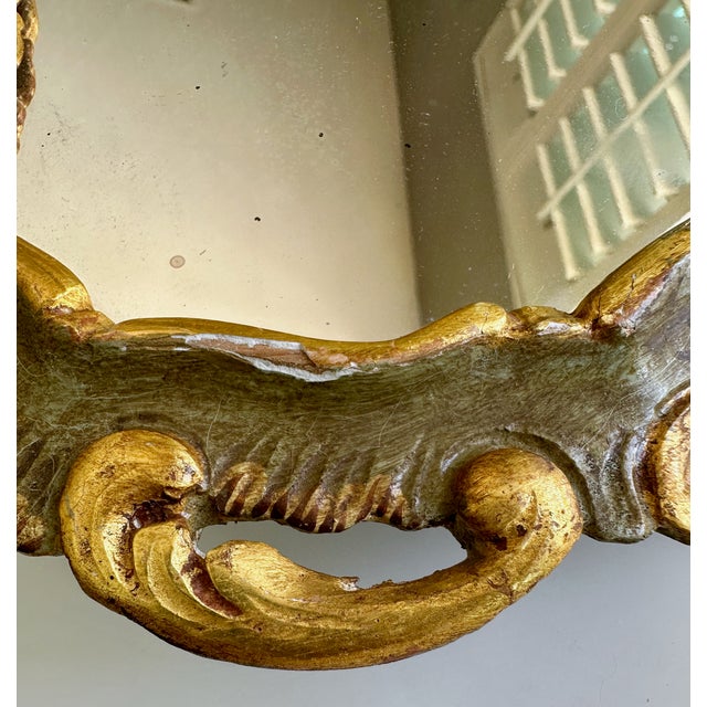 Pair Italian Venetian Painted Gilt Wood Wall Mirror, 1960s For Sale - Image 12 of 16
