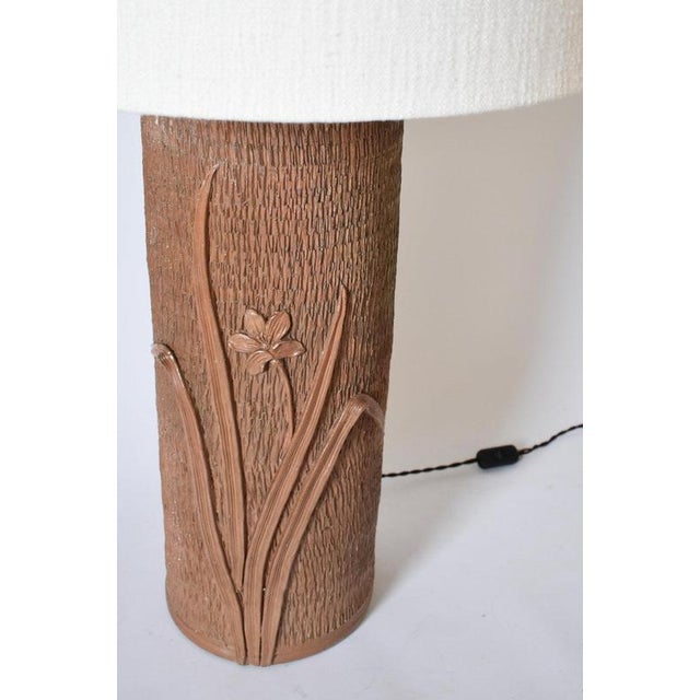Vintage Cylinder Ceramic and Stoneware Lamp, 1950s For Sale - Image 4 of 6