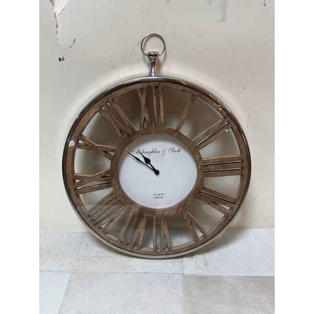 2010s McLaughlin & Scott Vintage Inspired Wall Clock For Sale - Image 5 of 12