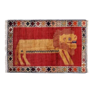 Pasargad Animal Pictorial Lion Shiraz Persian Handknotted Rug