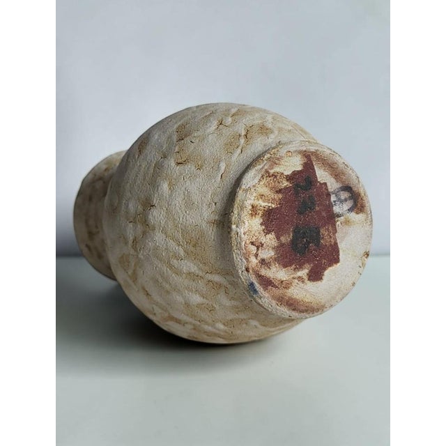 White Vintage Ceramic Vase from Accolay, 1950s For Sale - Image 8 of 9