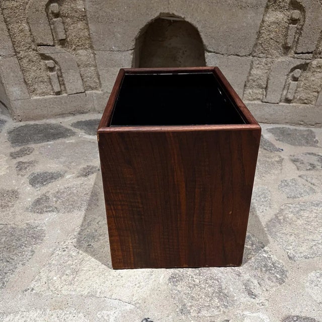 Modern 1970s Modern Walnut Wood Planter Box or Waste Basket For Sale - Image 3 of 11