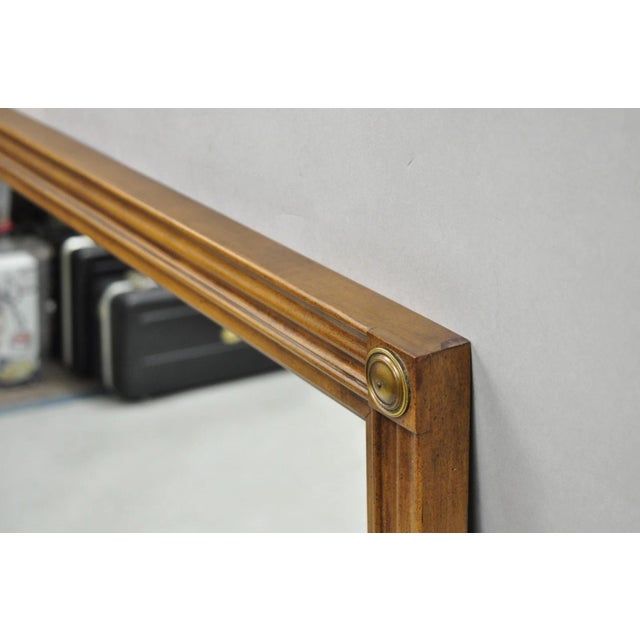 Wood Vintage French Country Provincial Cherry Wood Rectangular Wall Mirror by White For Sale - Image 7 of 11