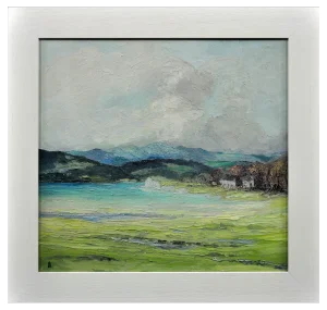 Helen Layfield Bradley, Sunshine & Shadows Across the Leven Estuary, Lake District, 1965, Impasto Oil Painting, Framed