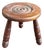 French Breton Tripod Stool in Carved Wood For Sale