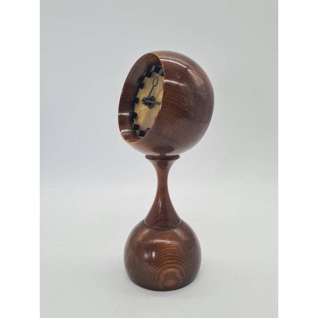 Wood Modern Wooden Table Clock, East Germany, 1960s For Sale - Image 7 of 9