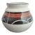 .Glazed Native American Pottery Vase With Geometric Design For Sale