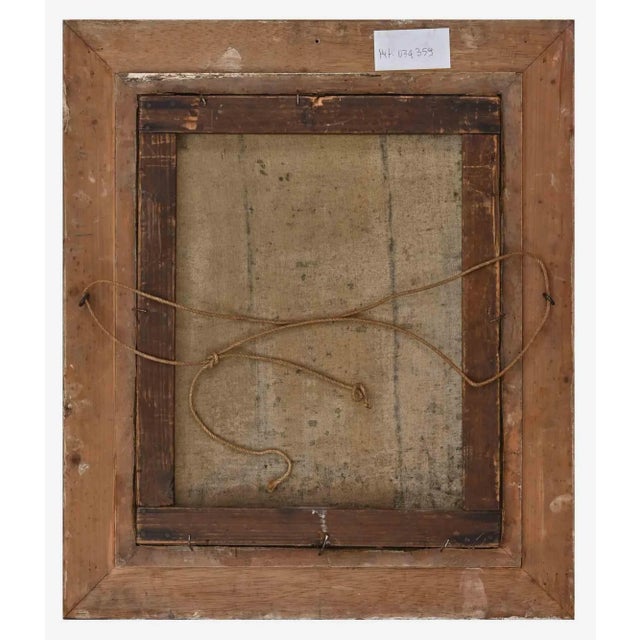 A young woman is an original modern artwork realized in Late 19th Century. Mixed colored oil on canvas. The artwork...