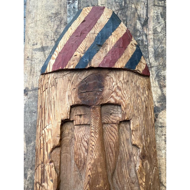 Rustic Vintage Rustic Carved Wood Mask For Sale - Image 3 of 11