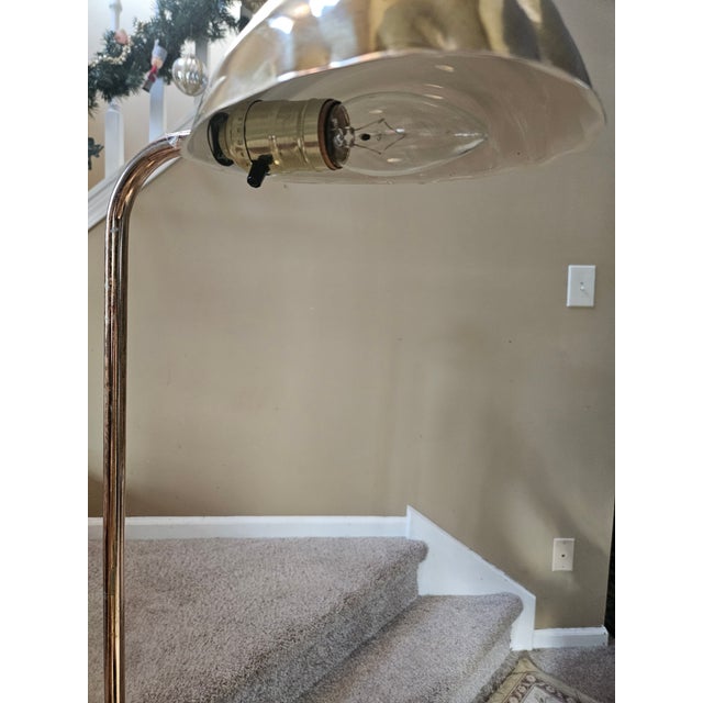 Hollywood Regency Gold Clam Shell Adjustable Floor Lamps For Sale - Image 4 of 12