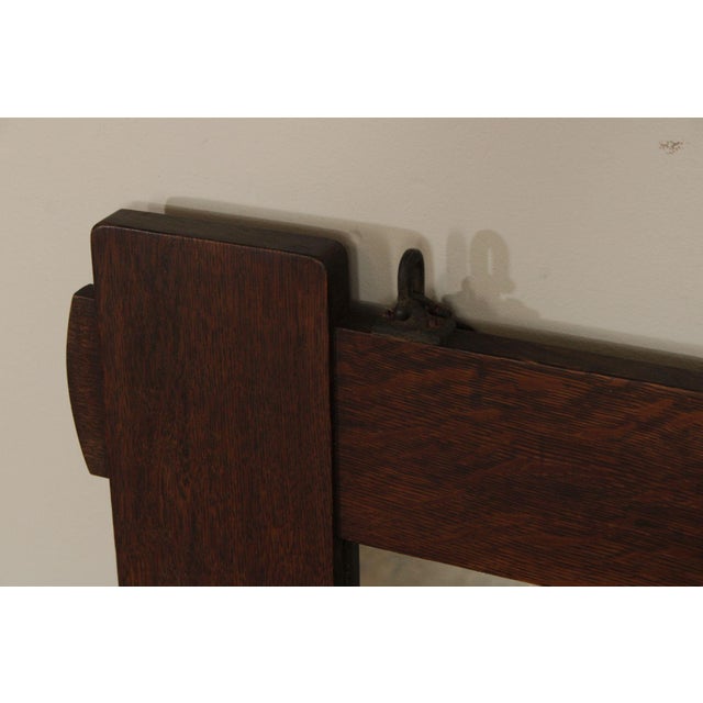 Stickley Brothers Antique Mission Oak Wall Mirror With Hooks No. 7577 For Sale In Philadelphia - Image 6 of 18
