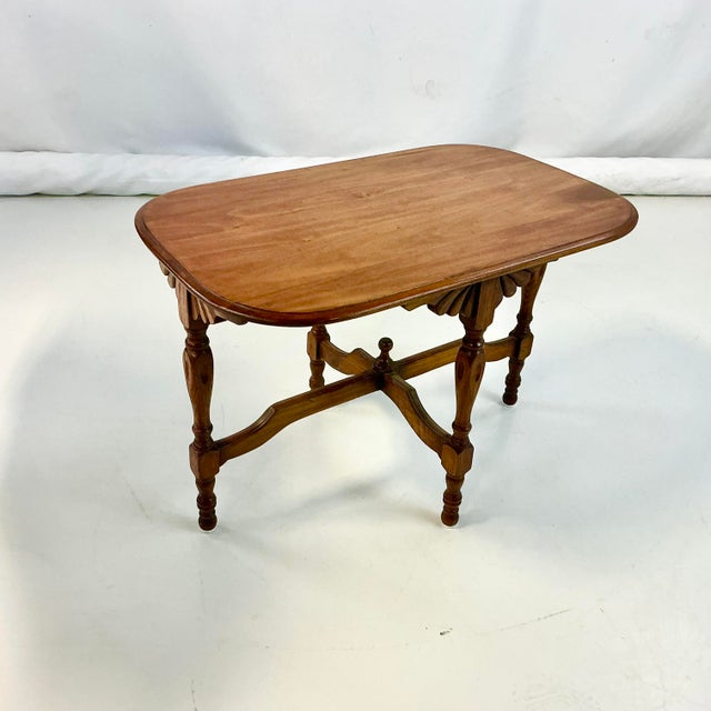 Early 20th C Antique Edwardian Chippendale English Pine Side Table, Hand Carved & Turned. For Sale - Image 11 of 16