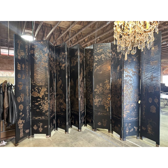 Maitland Smith Coromandel Chinoiserie Eight Panel Screen For Sale - Image 15 of 15