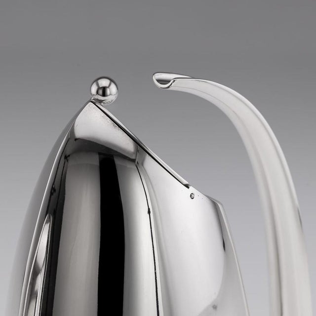 Vintage 20th Century Italian Silver Plated Tea Set from Sabattini, 1990s, Set of 5 For Sale - Image 13 of 18