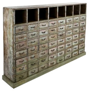 Wood Workshop Cabinet with 56 Drawers and 8 Lockers