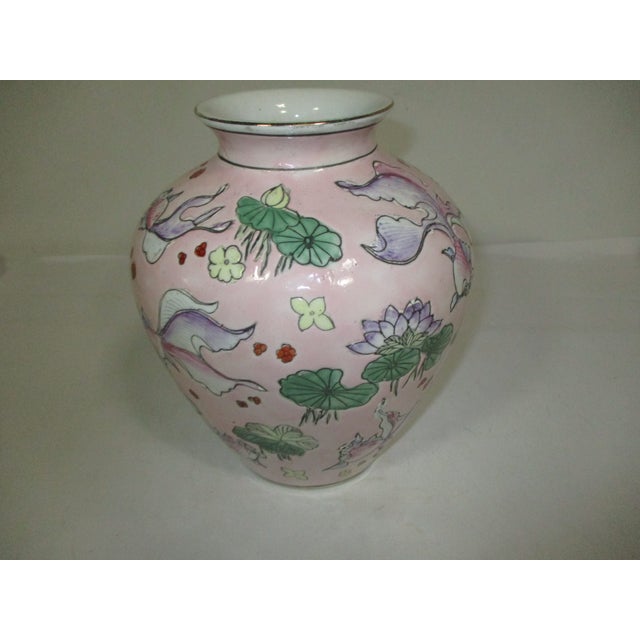 Vintage Chinese Goldfish Porcelain Vase For Sale - Image 4 of 8