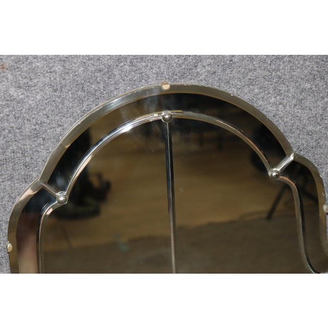 Mid 20th Century Vintage Multi Panel Hollywood Regency Style Mirror For Sale - Image 5 of 6