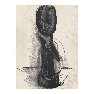 1980s Richard Snyder Ashanti African Fertility Statue Drawing For Sale