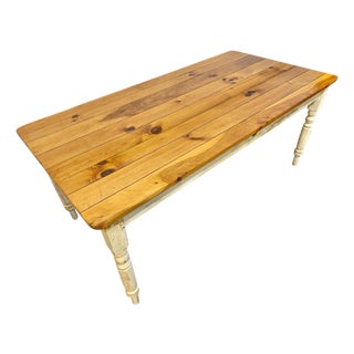Vintage Ethan Allen Farmhouse Style Pine Dining Table For Sale