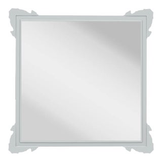 Fleur Home Garden District Napoleon Square Mirror in Pelican Gray, 24x24 For Sale