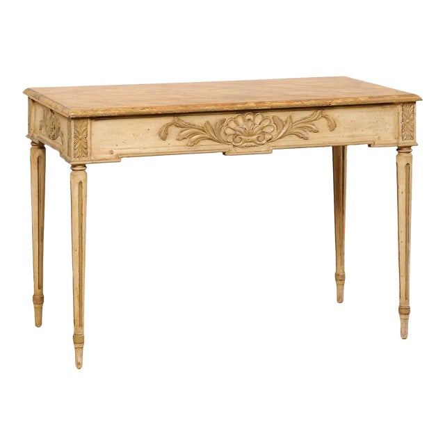 Early 20th Century French Antique Console, All Sides Carved For Sale