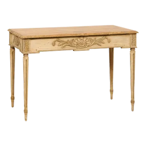 Early 20th Century French Antique Console, All Sides Carved