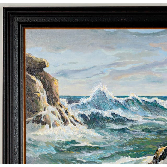 Nautical Seascape Oil on Board, Don Charlie Burgess For Sale - Image 3 of 5