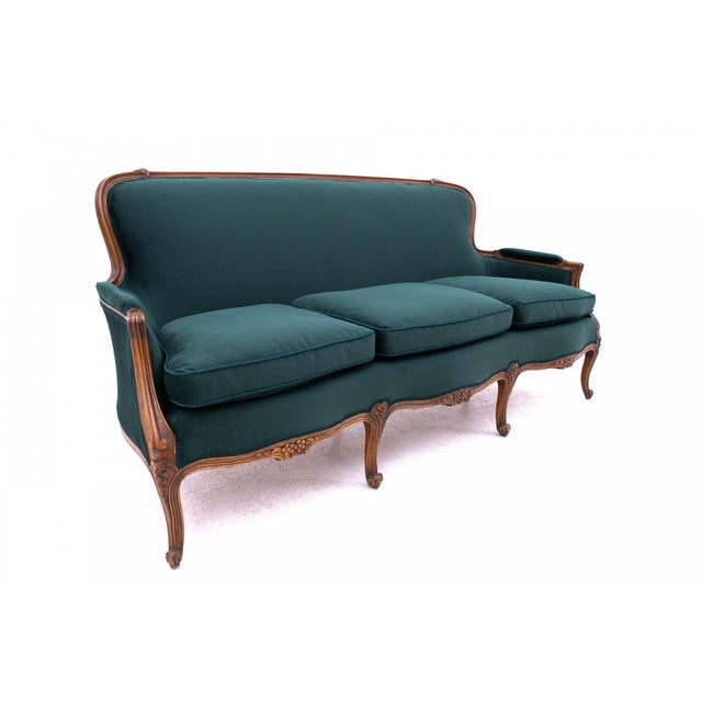 Antique French Green Sofa, 1890s For Sale - Image 9 of 10