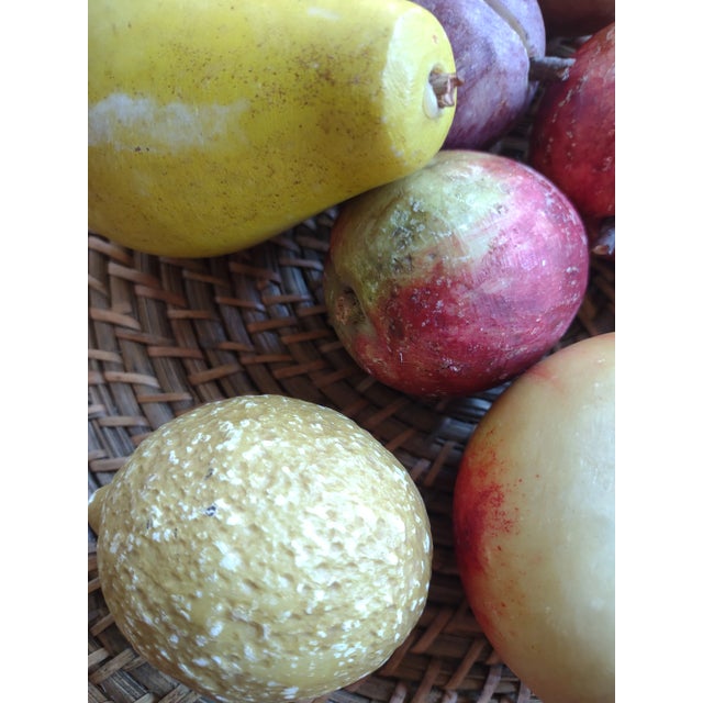 Stone 1960s Lot of 10 Vintage Italian Alabaster Stone Fruit - Set of 10 For Sale - Image 7 of 9