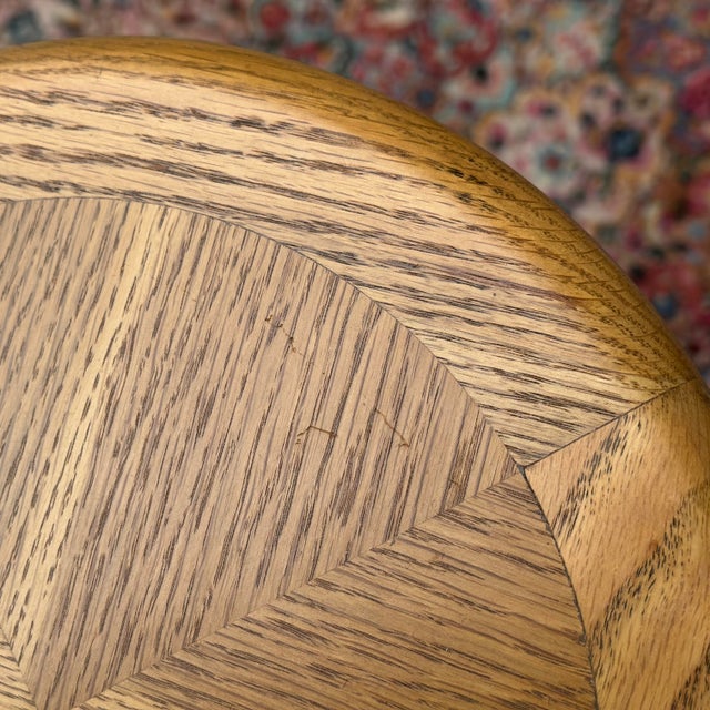 Wood Vintage Lane Perception Tall Sculptural Plant Stand Pedestal With Low Shelf For Sale - Image 7 of 12