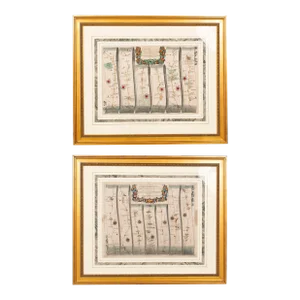 Road Maps of England by John Ogilby - A Pair