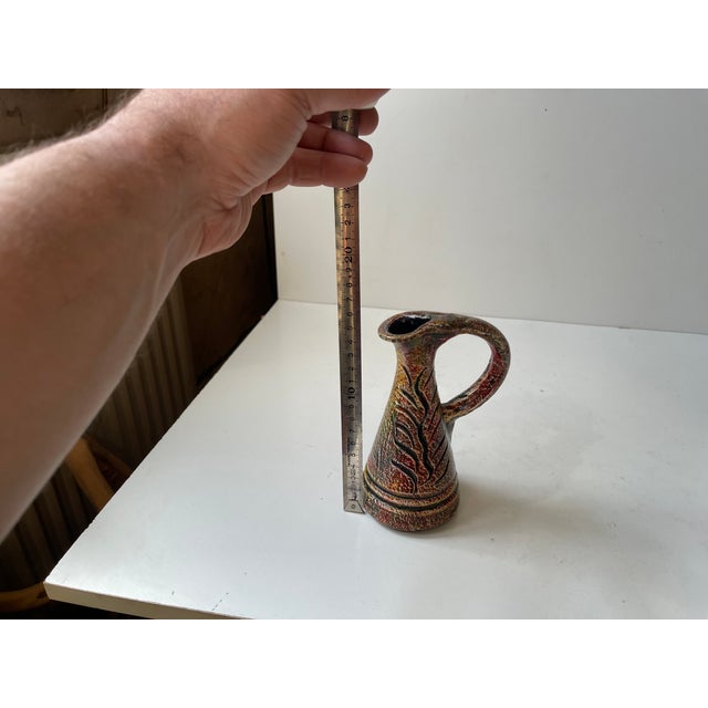 Ceramic Mid-Century French Psychedelic Glazed Ceramic Jug Vase, 1950s For Sale - Image 7 of 8