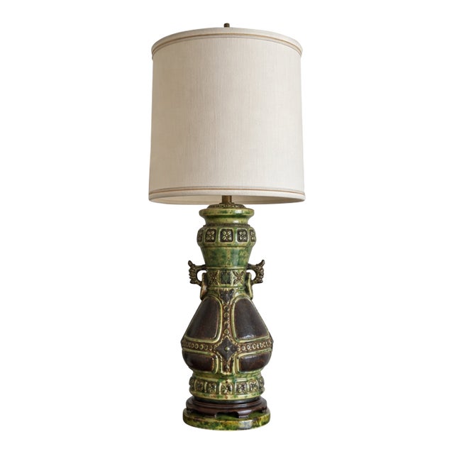 Vintage 1960s Marbro Oversized Ceramic Urn Table Lamp For Sale