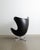 Fritz Hansen Early Mid-Century Danish Black Leather 3317 / Egg Armchair by Arne Jacobsen for Fritz Hansen, 1964 For Sale - Image 4 of 10